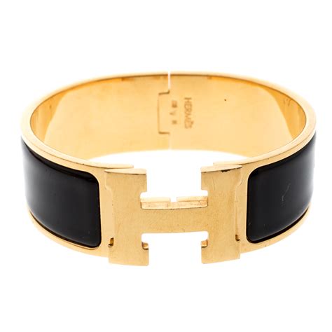 hermes h bracelet gold and black|Hermes inspired h bracelets.